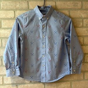 Vineyard Vines 100% Cotton Long Sleeve Button Down Shirt with Baseball Print